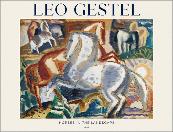 Leo Gestel Horses in the Landscape No1 - Affiche