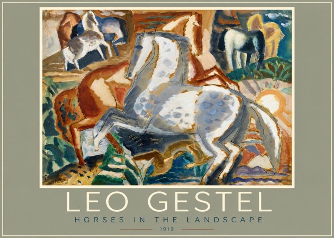 Leo Gestel Horses in the Landscape No2 - Affiche