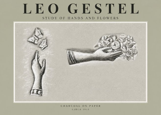Leo Gestel Study of Hands and Flowers No2 - Affiche