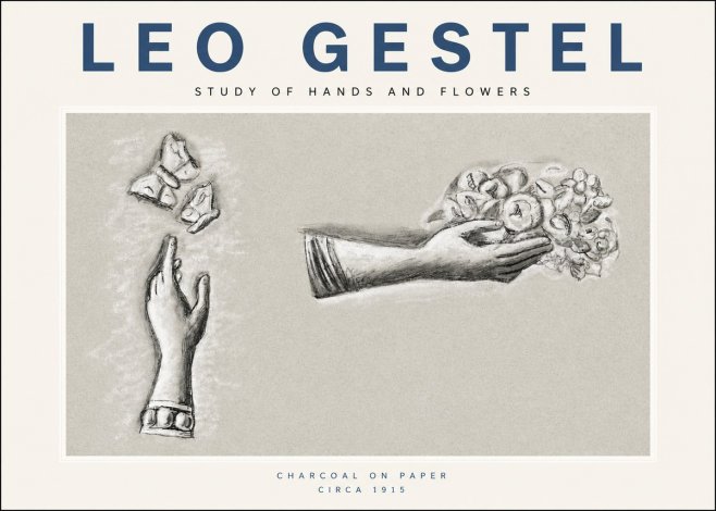 Leo Gestel Study of Hands and Flowers No3 - Affiche