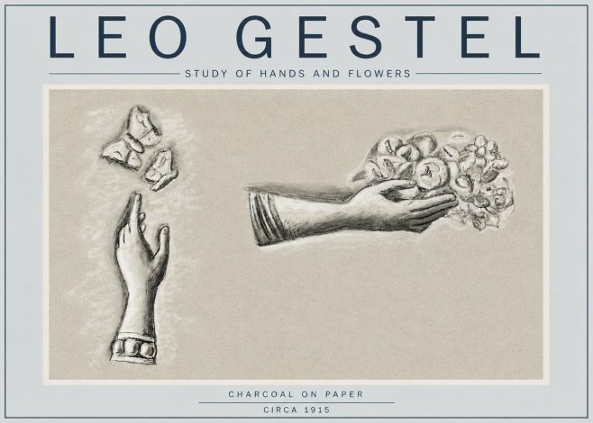 Leo Gestel Study of Hands and Flowers No4 - Affiche