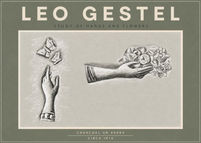 Leo Gestel Study of Hands and Flowers No5 - Affiche