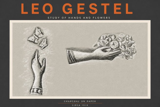 Leo Gestel Study of Hands and Flowers No6 - Affiche