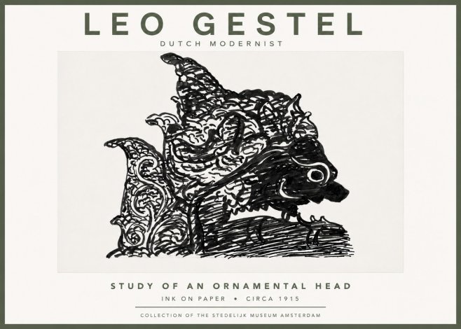 Leo Gestel Study of an Ornamental Head No5 - Affiche