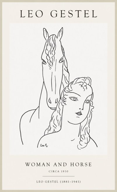 Leo Gestel Woman and Horse No1 - Affiche