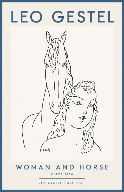 Leo Gestel Woman and Horse No2 - Affiche