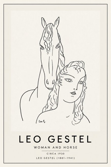 Leo Gestel Woman and Horse No3 - Affiche