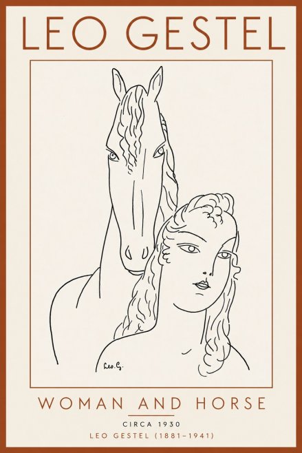 Leo Gestel Woman and Horse No5 - Affiche