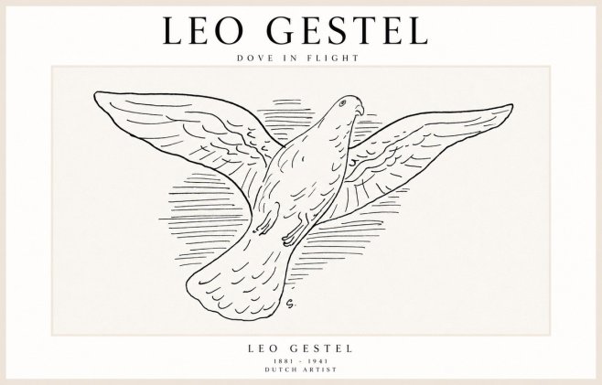 Leo Gestel Dove in Flight No1 - Affiche