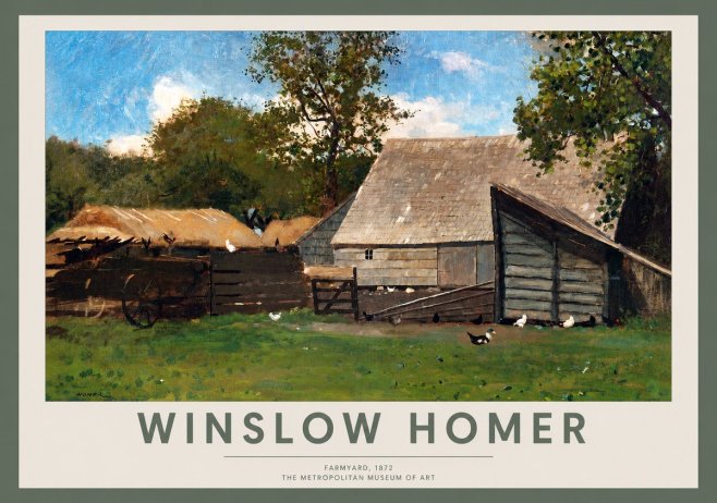 Winslow Homer Farmyard, 1872 No2 - Affiche