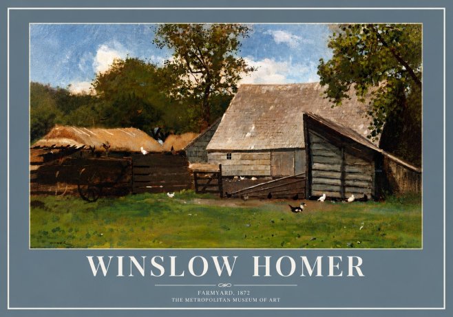 Winslow Homer Farmyard, 1872 No5 - Affiche