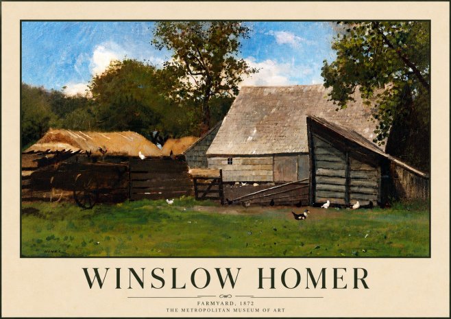 Winslow Homer Farmyard, 1872 No6 - Affiche