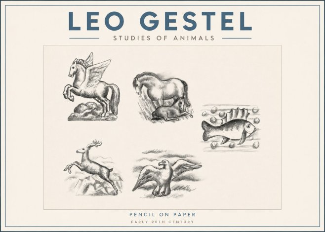 Leo Gestel Studies of Animals No2 - Affiche