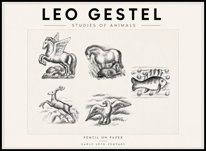 Leo Gestel Studies of Animals No6 - Affiche