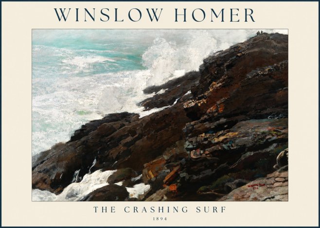 Winslow Homer The Crashing Surf No1 - Affiche