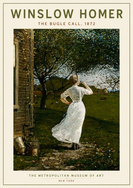 Winslow Homer The Bugle Call No5 - Affiche