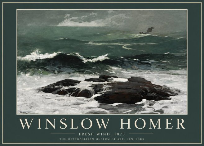 Winslow Homer Fresh Wind No4 - Affiche