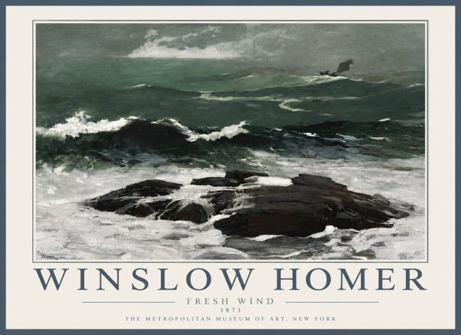 Winslow Homer Fresh Wind No5 - Affiche