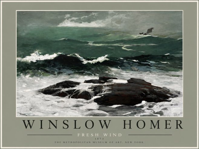 Winslow Homer Fresh Wind No6 - Affiche