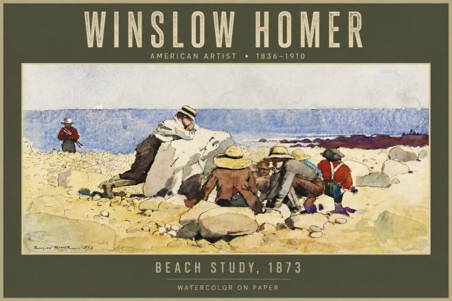 Winslow Homer Beach Study No5 - Affiche