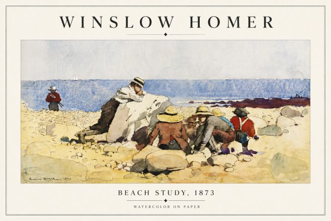 Winslow Homer Beach Study No6 - Affiche