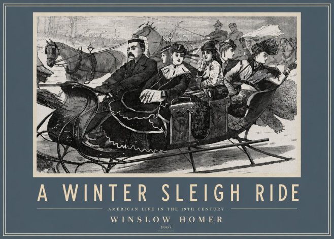 Winslow Homer A Winter Sleigh Ride - American Life in the 19Th Century No3 - Affiche
