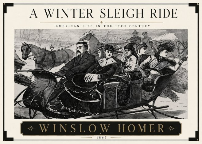 Winslow Homer A Winter Sleigh Ride - American Life in the 19Th Century No5 - Affiche