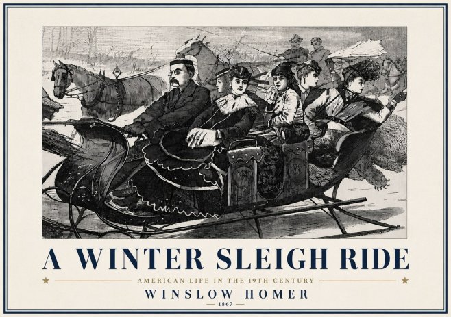 Winslow Homer A Winter Sleigh Ride - American Life in the 19Th Century No6 - Affiche