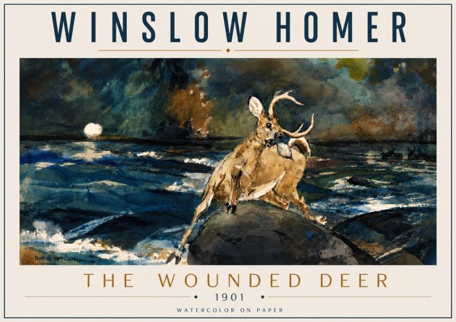 Winslow Homer The Wounded Deer No5 - Affiche