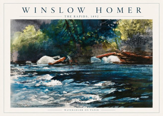 Winslow Homer The Rapids No6 - Affiche