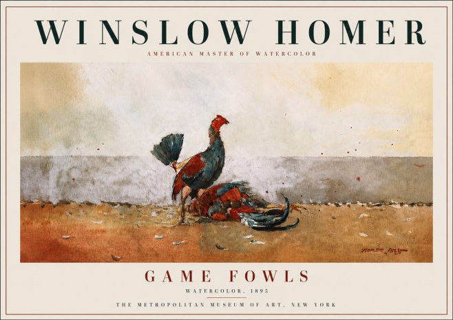 Winslow Homer Game Fowls No5 - Affiche
