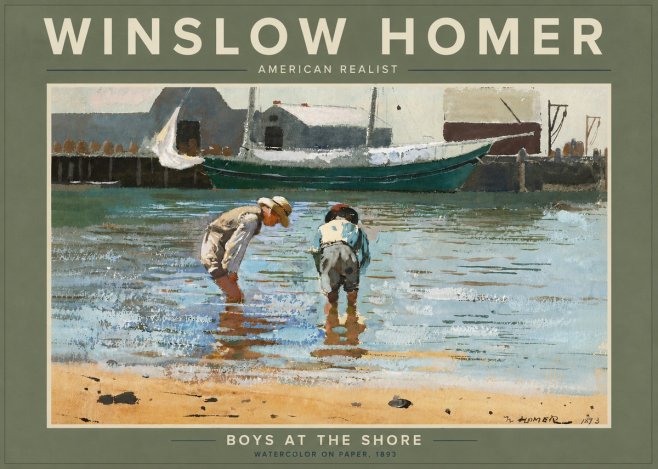 Winslow Homer Boys at the Shore No6 - Affiche