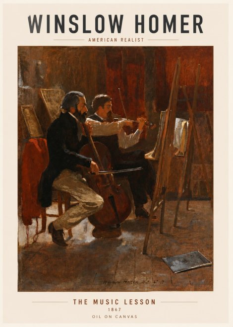 Winslow Homer The Music Lesson, 1867 No3 - Affiche