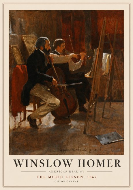 Winslow Homer The Music Lesson, 1867 No4 - Affiche