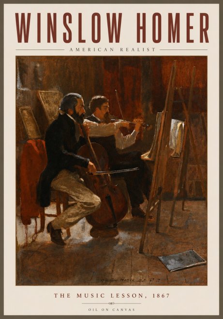 Winslow Homer The Music Lesson, 1867 No5 - Affiche