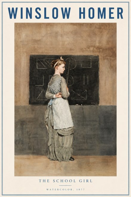 Winslow Homer The School Girl No5 - Affiche