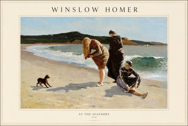 Winslow Homer At the Seashore No1 - Affiche