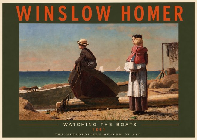 Winslow Homer Watching the Boats, 1881 No3 - Affiche