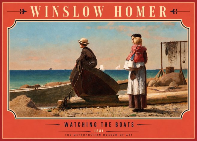 Winslow Homer Watching the Boats, 1881 No4 - Affiche