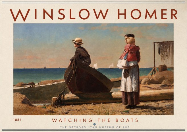 Winslow Homer Watching the Boats, 1881 No6 - Affiche
