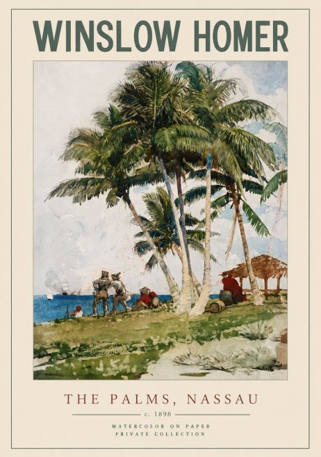 Winslow Homer The Palms, Nassau No2 - Affiche