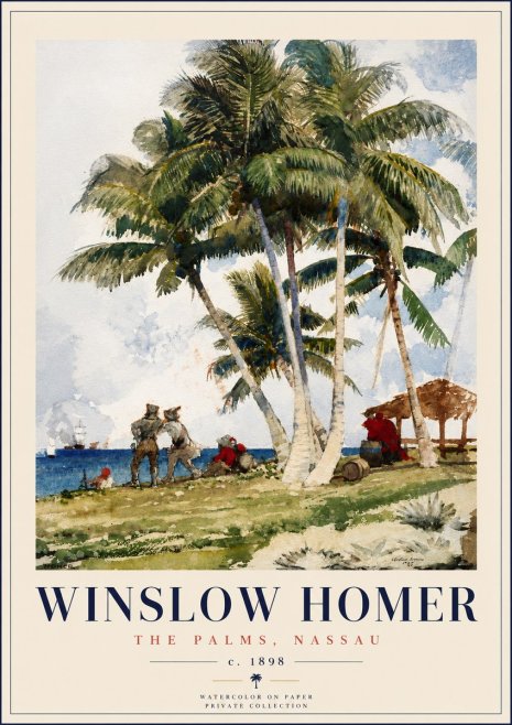 Winslow Homer The Palms, Nassau No4 - Affiche