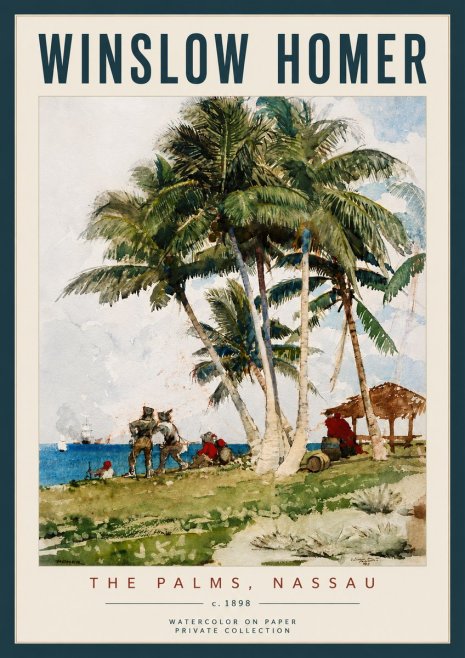 Winslow Homer The Palms, Nassau No6 - Affiche