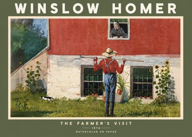 Winslow Homer Farmer with Hoe No3 - Affiche