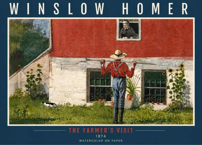 Winslow Homer Farmer with Hoe No6 - Affiche