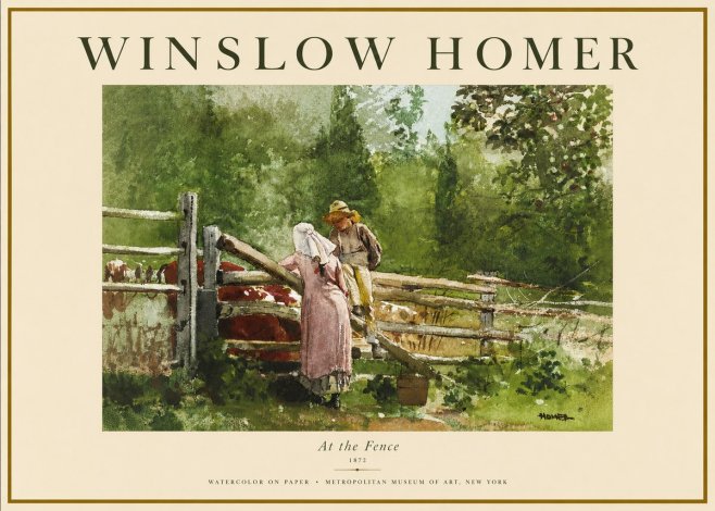 Winslow Homer At the Fence No2 - Affiche
