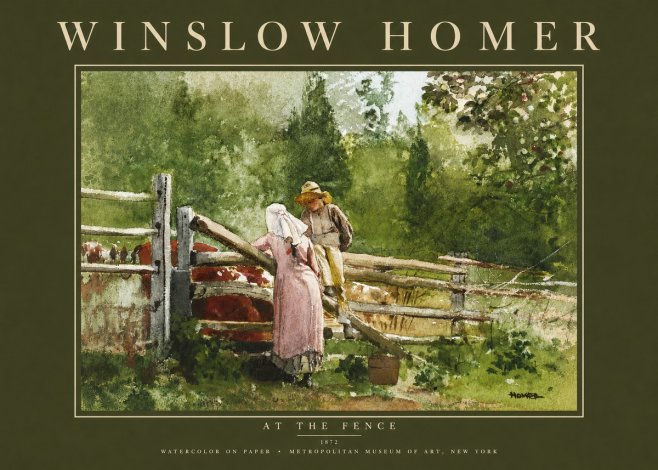 Winslow Homer At the Fence No4 - Affiche