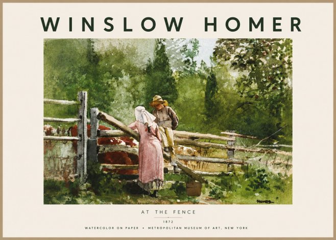 Winslow Homer At the Fence No5 - Affiche