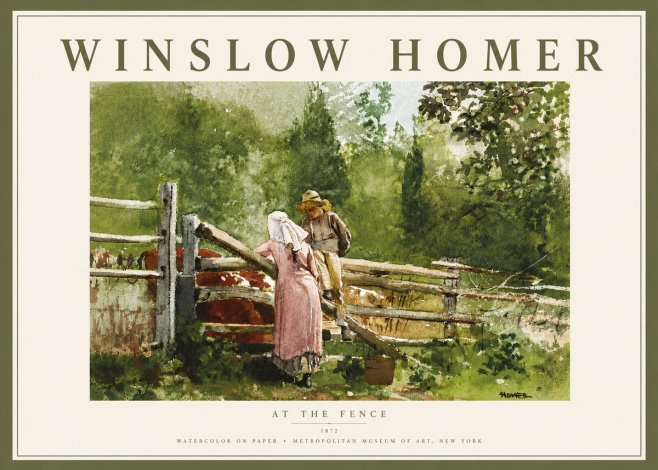 Winslow Homer At the Fence No6 - Affiche
