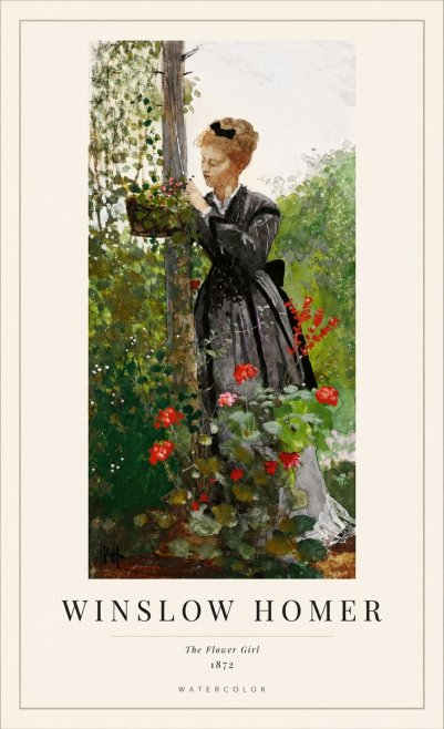 Winslow Homer The Flower Girl No1 - Affiche